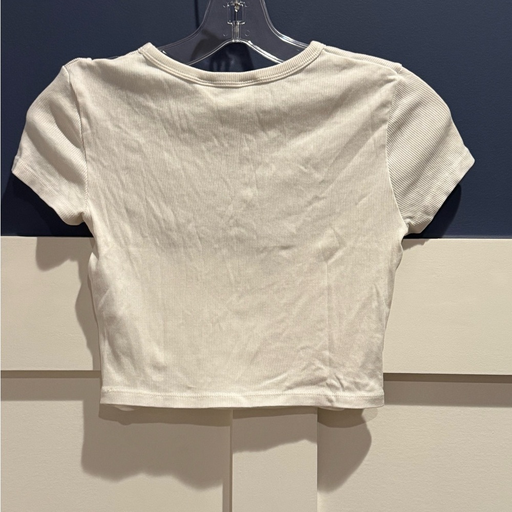 H&M Off-White Ribbed Kids Tee - Picture 2 of 11